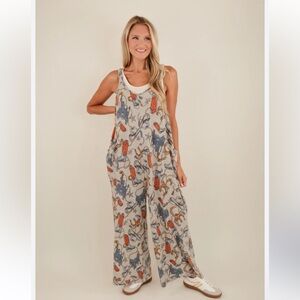 NWT Easel The Buckaroo Breeze Overalls in Heather Denim